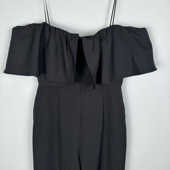 Sam Edelman Off the Shoulder Jumpsuit Black Sz 4 Minimalist Party Glam Cocktail - Picture 9 of 10